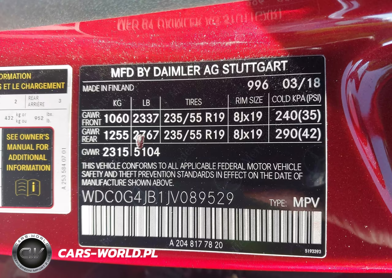 2018 Mercedes-Benz Glc 300 VIN:WDC0G4JB1JV089529 - 9