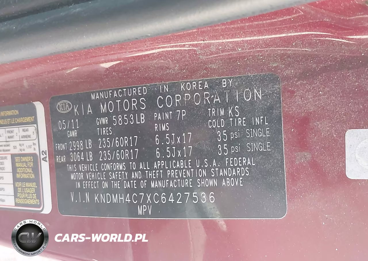 2012 Kia Sedona Ex VIN:KNDMH4C7XC6427536 - 9