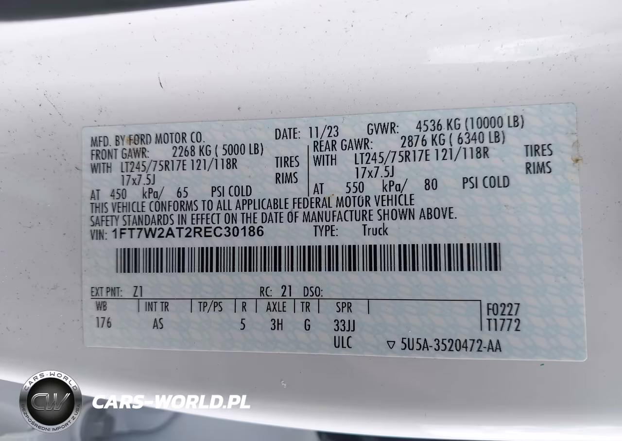 2024 Ford F-250 Xl VIN:1FT7W2AT2REC30186 - 9