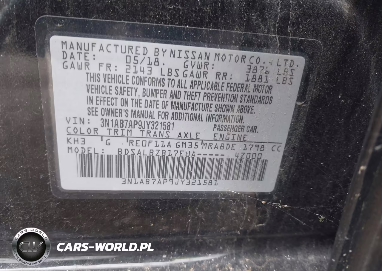 2018 Nissan Sentra S VIN:3N1AB7AP9JY321581 - 9