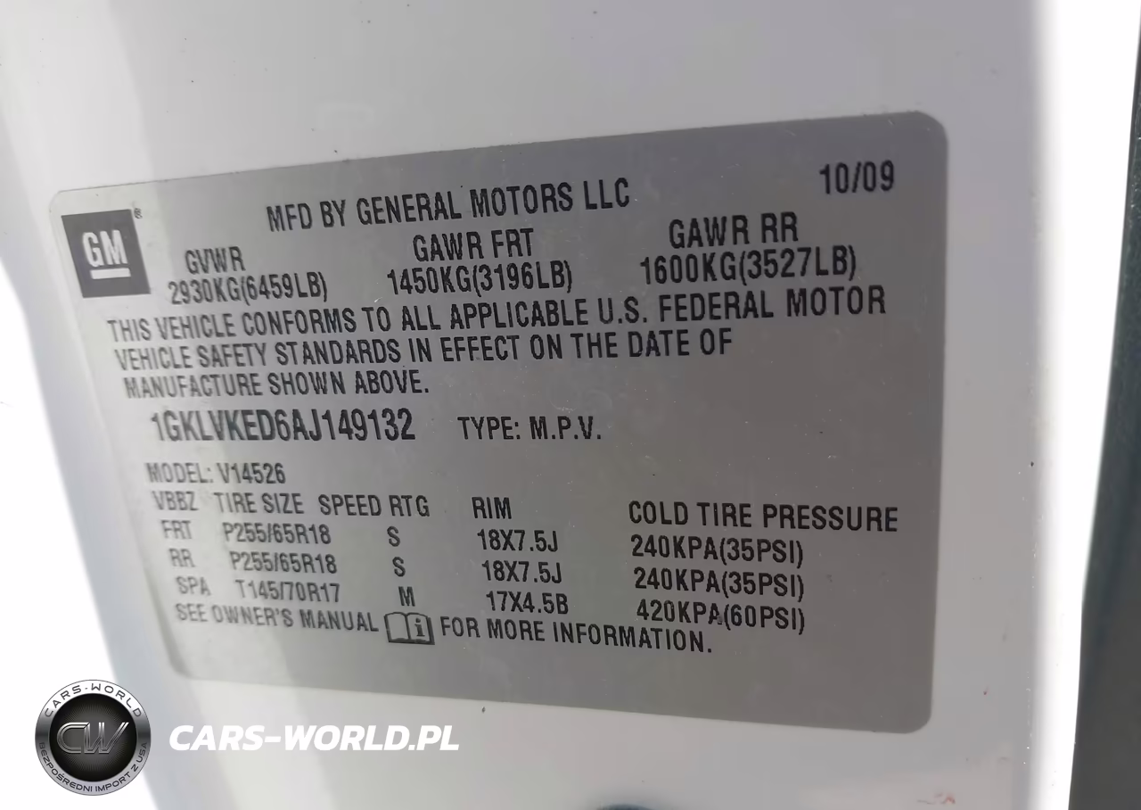 2010 GMC Acadia Sl VIN:1GKLVKED6AJ149132 - 9