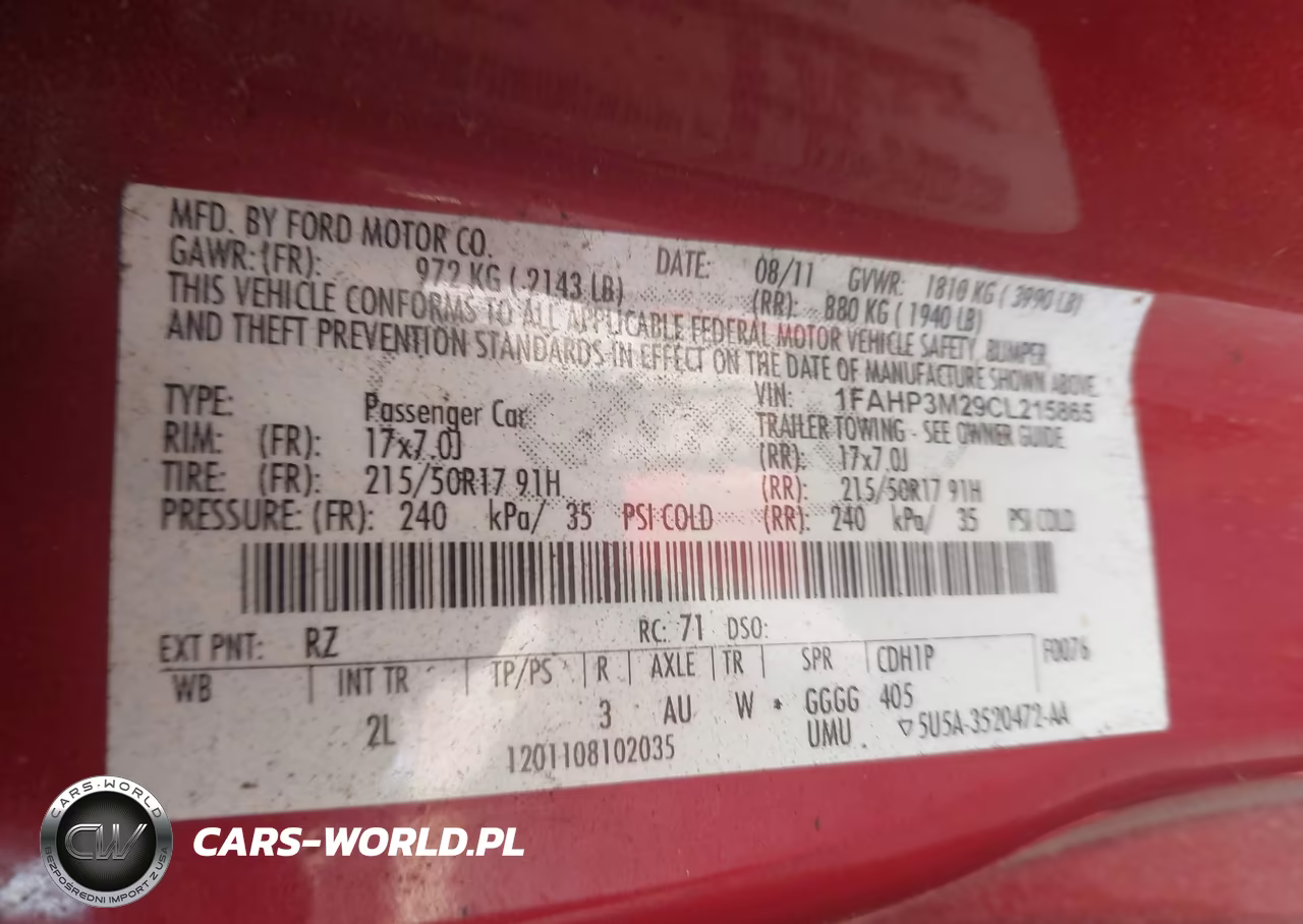 2012 Ford Focus Sel VIN:1FAHP3M29CL215865 - 9