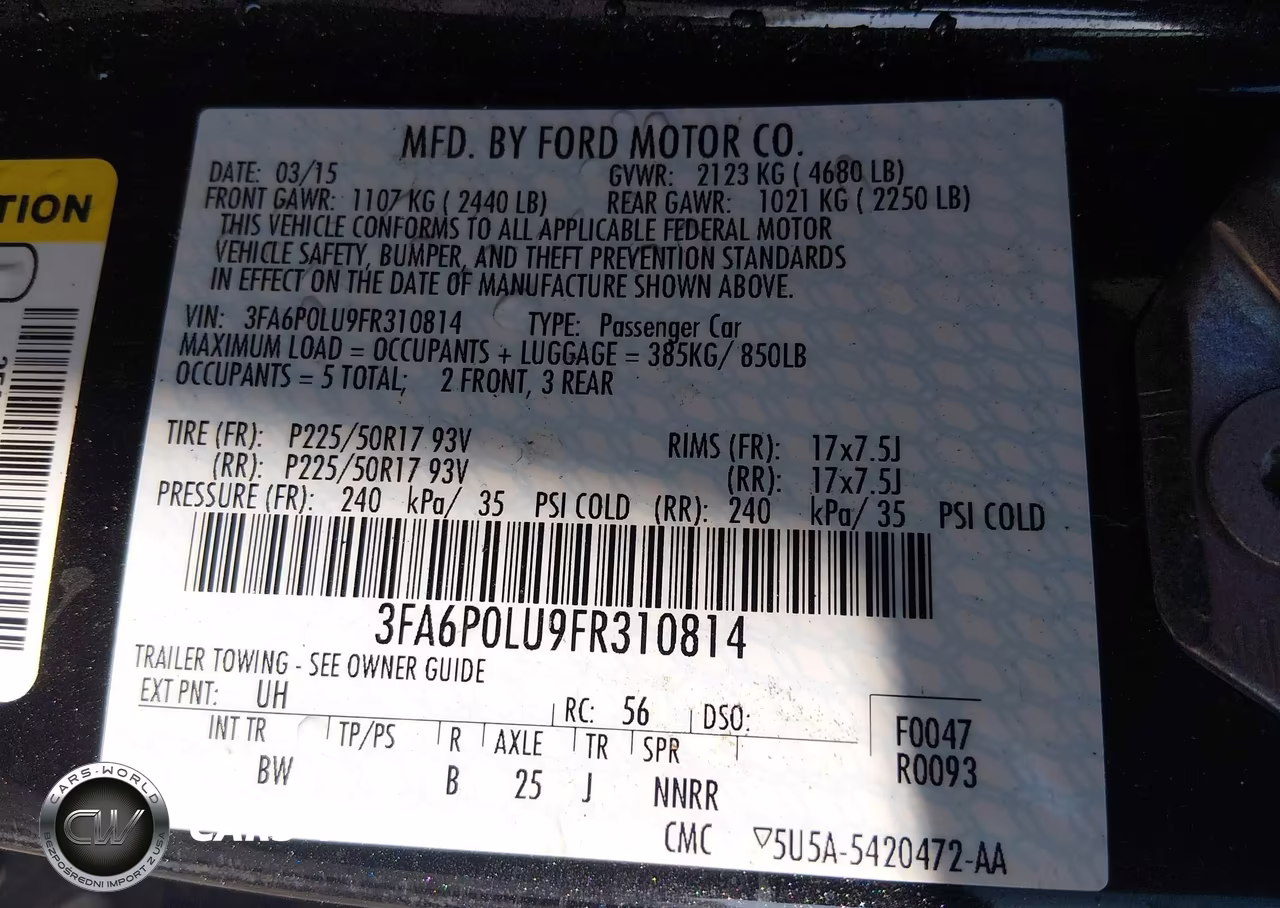 2015 Ford Fusion Hybrid Se VIN:3FA6P0LU9FR310814 - 9