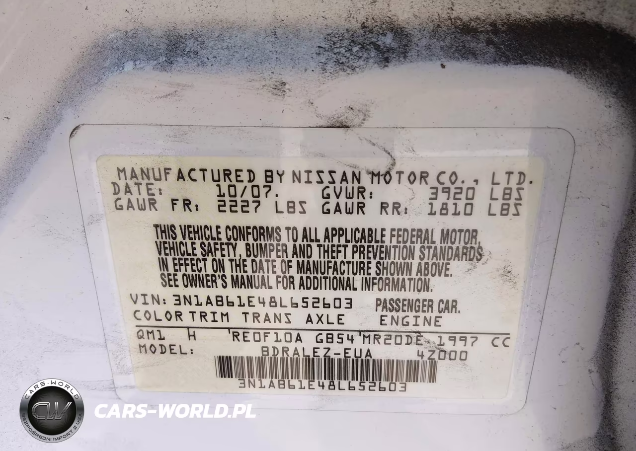2008 Nissan Sentra 2.0S VIN:3N1AB61E48L652603 - 9