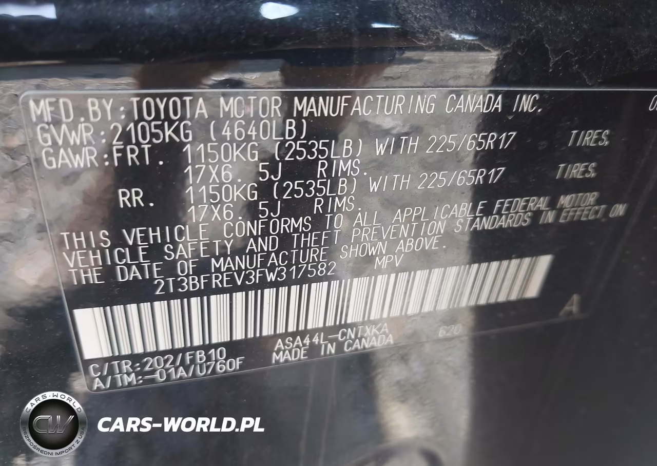 2015 Toyota Rav4 Le VIN:2T3BFREV3FW317582 - 9