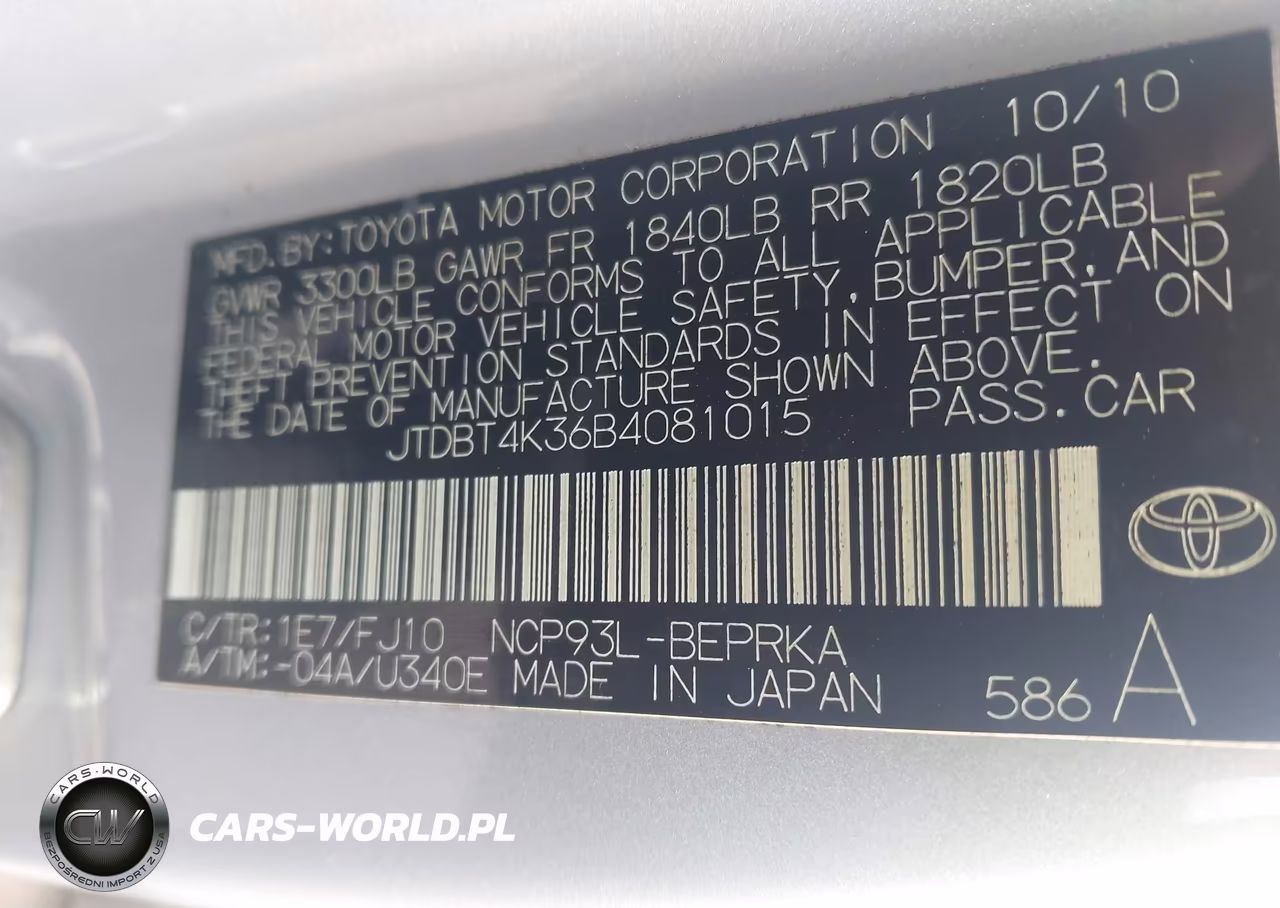 2011 Toyota Yaris VIN:JTDBT4K36B4081015 - 9