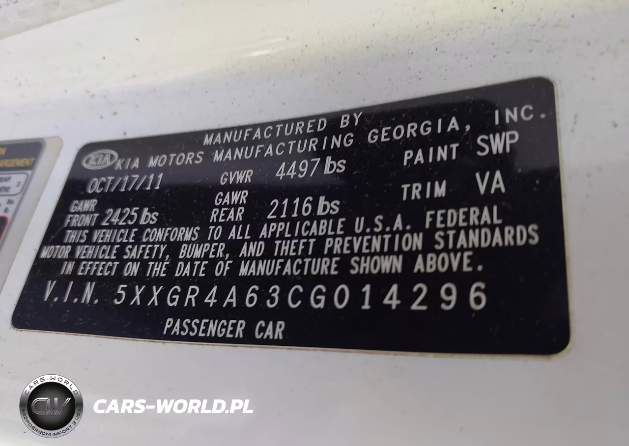 2012 Kia Optima Sx VIN:5XXGR4A63CG014296 - 9
