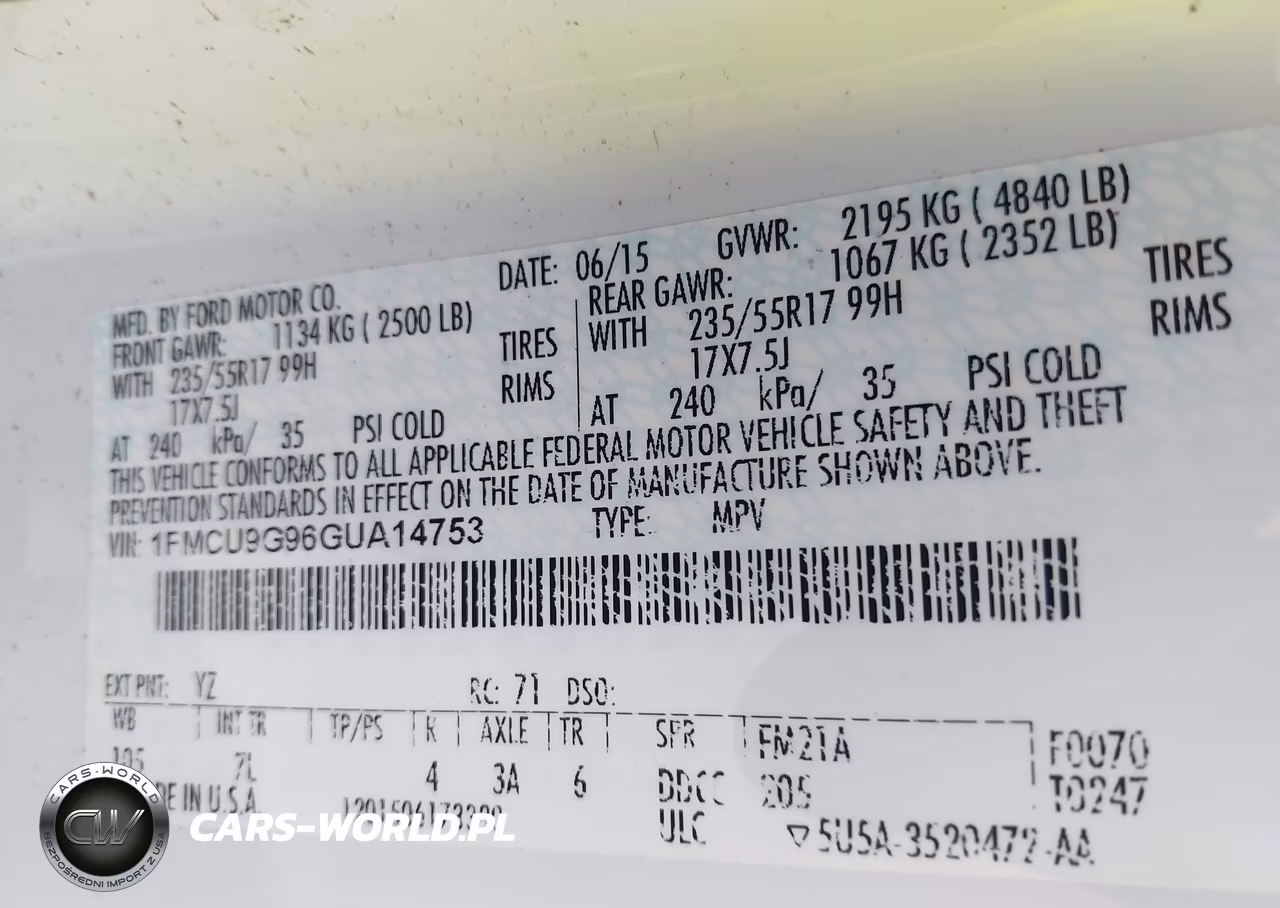 2016 Ford Escape Se VIN:1FMCU9G96GUA14753 - 9