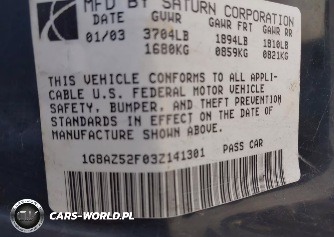 2003 Saturn Ion 2 VIN:1G8AZ52F03Z141301 - 9