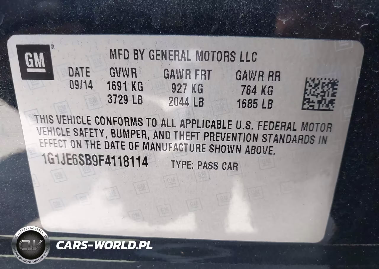 2015 Chevrolet Sonic Ltz Auto VIN:1G1JE6SB9F4118114 - 9