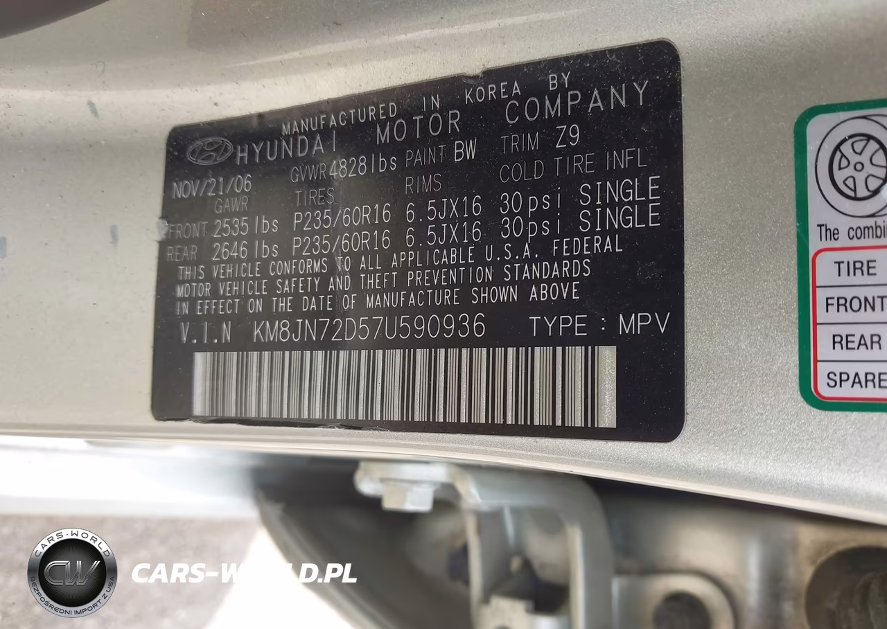 2007 Hyundai Tucson Limited-Se VIN:KM8JN72D57U590936 - 9