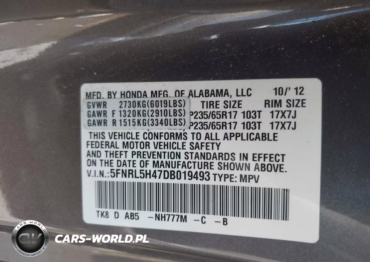 2013 Honda Odyssey Ex VIN:5FNRL5H47DB019493 - 9