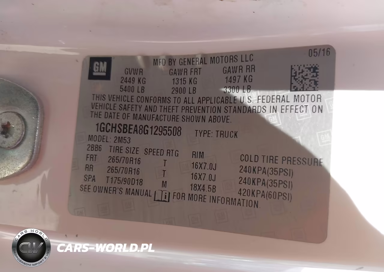 2016 Chevrolet Colorado Wt VIN:1GCHSBEA8G1295508 - 9