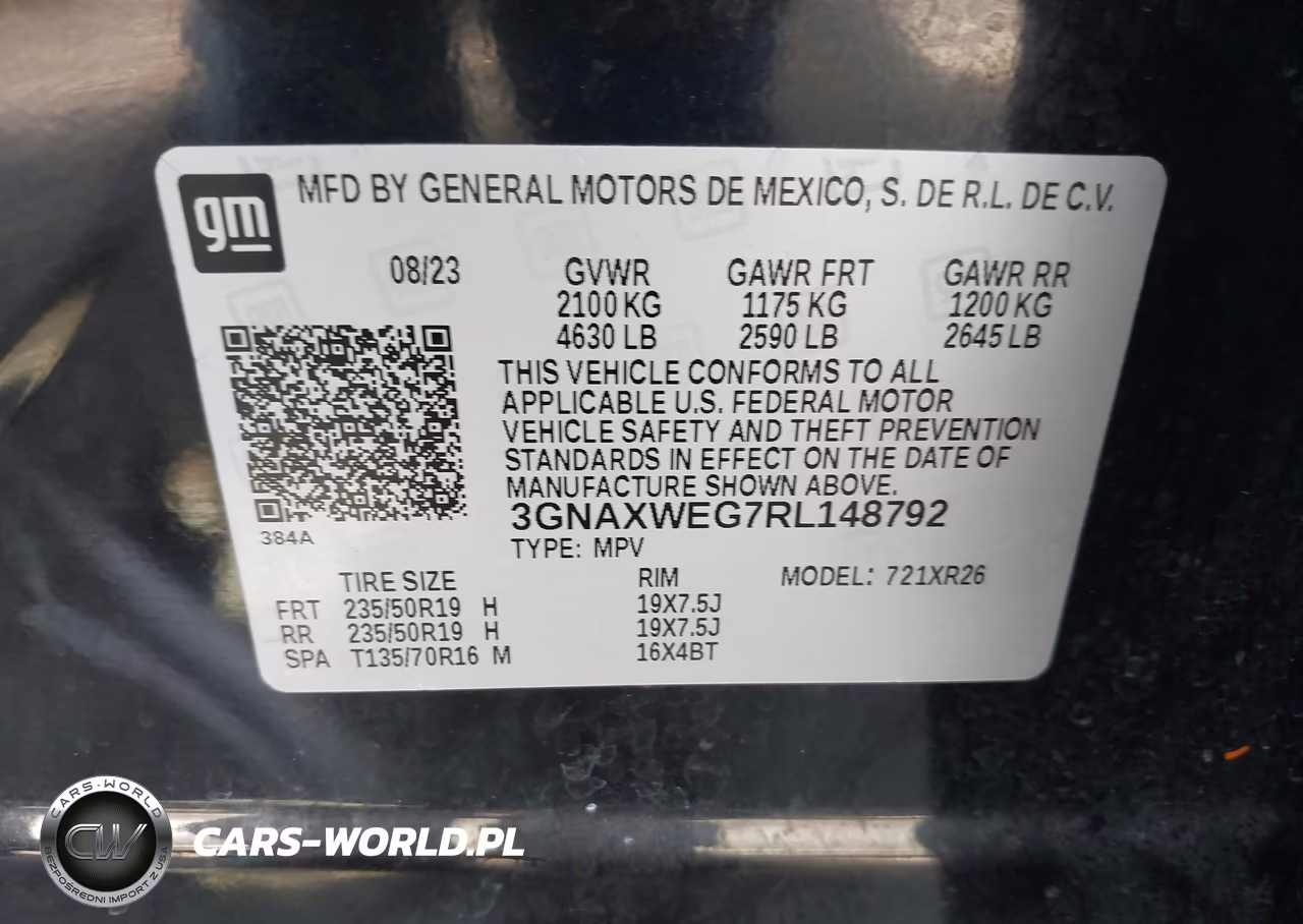 2024 Chevrolet Equinox Awd Rs VIN:3GNAXWEG7RL148792 - 9