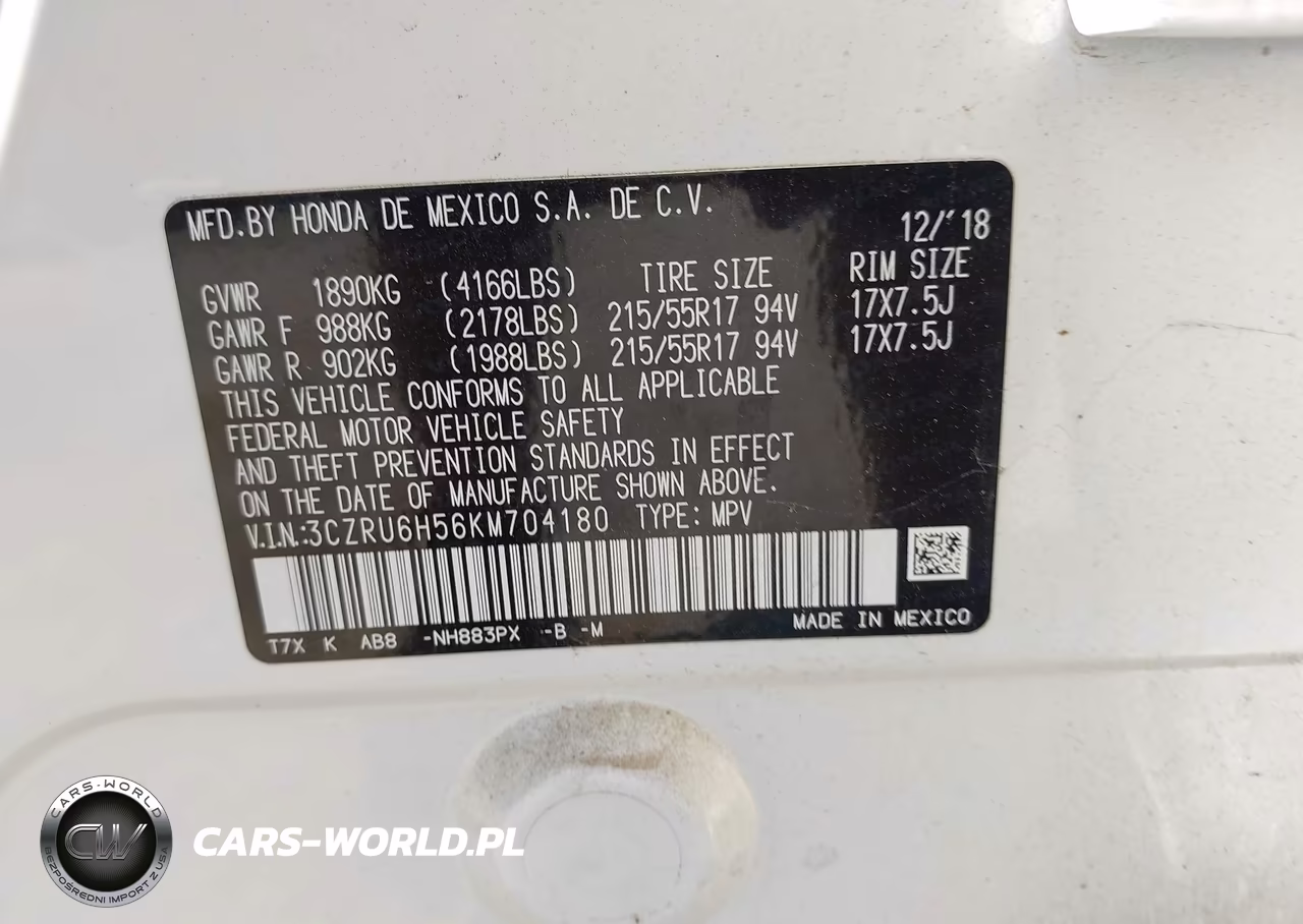 2019 Honda Hr-V Ex VIN:3CZRU6H56KM704180 - 9