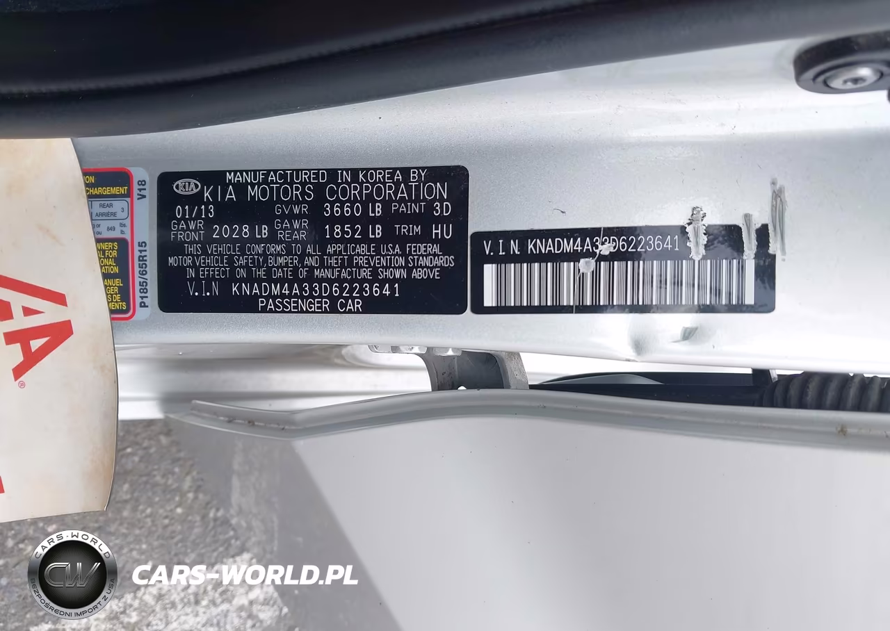 2013 Kia Rio Lx VIN:KNADM4A33D6223641 - 9