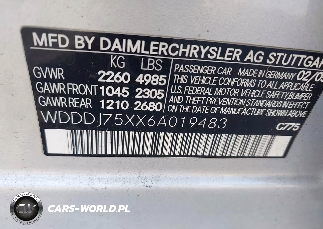 2006 Mercedes-Benz Cls 500 VIN:WDDDJ75XX6A019483 - 9