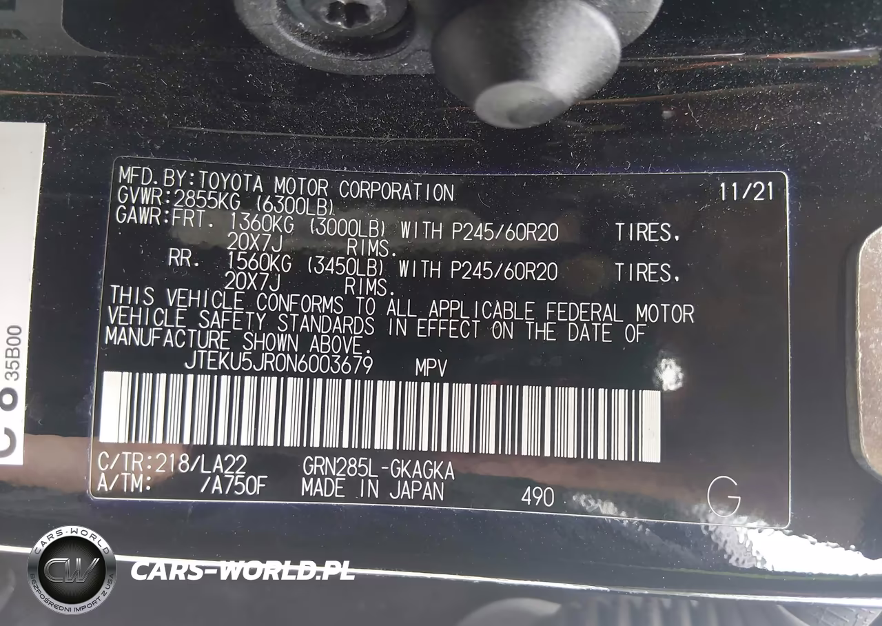 2022 Toyota 4Runner Limited VIN:JTEKU5JR0N6003679 - 9