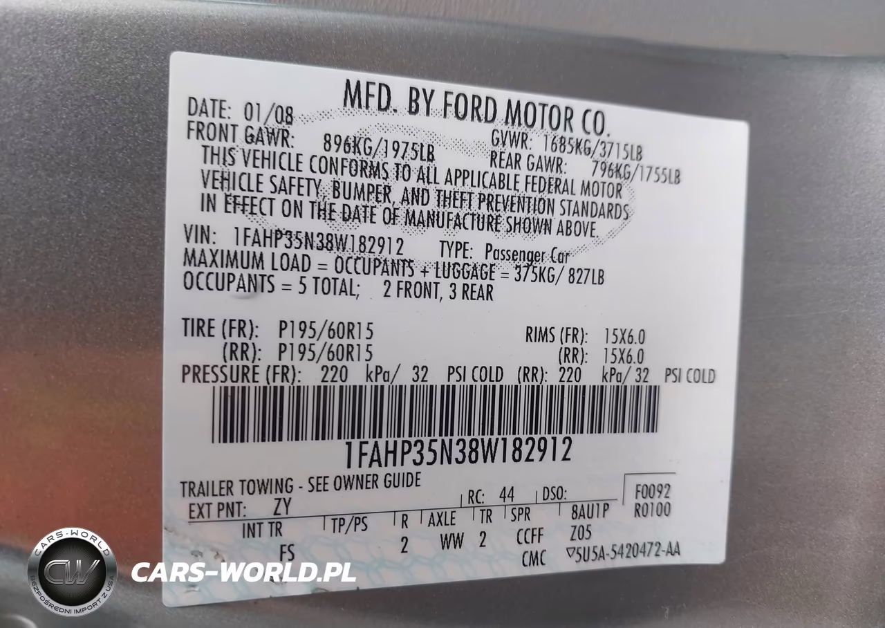 2008 Ford Focus Se VIN:1FAHP35N38W182912 - 9