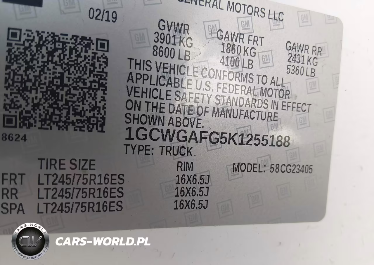 2019 Chevrolet Express 2500 Work Van VIN:1GCWGAFG5K1255188 - 9
