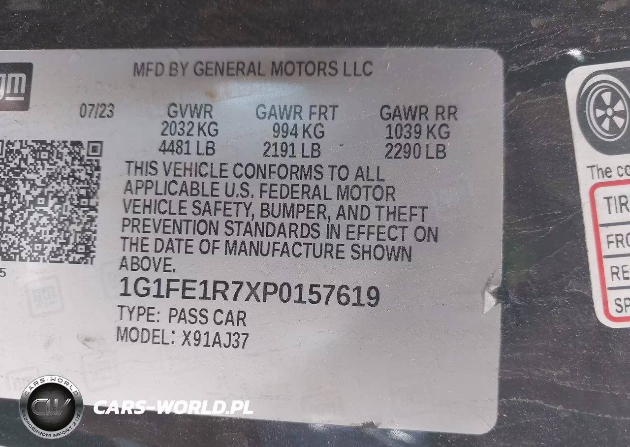 2023 Chevrolet Camaro Rwd 1Ss VIN:1G1FE1R7XP0157619 - 9