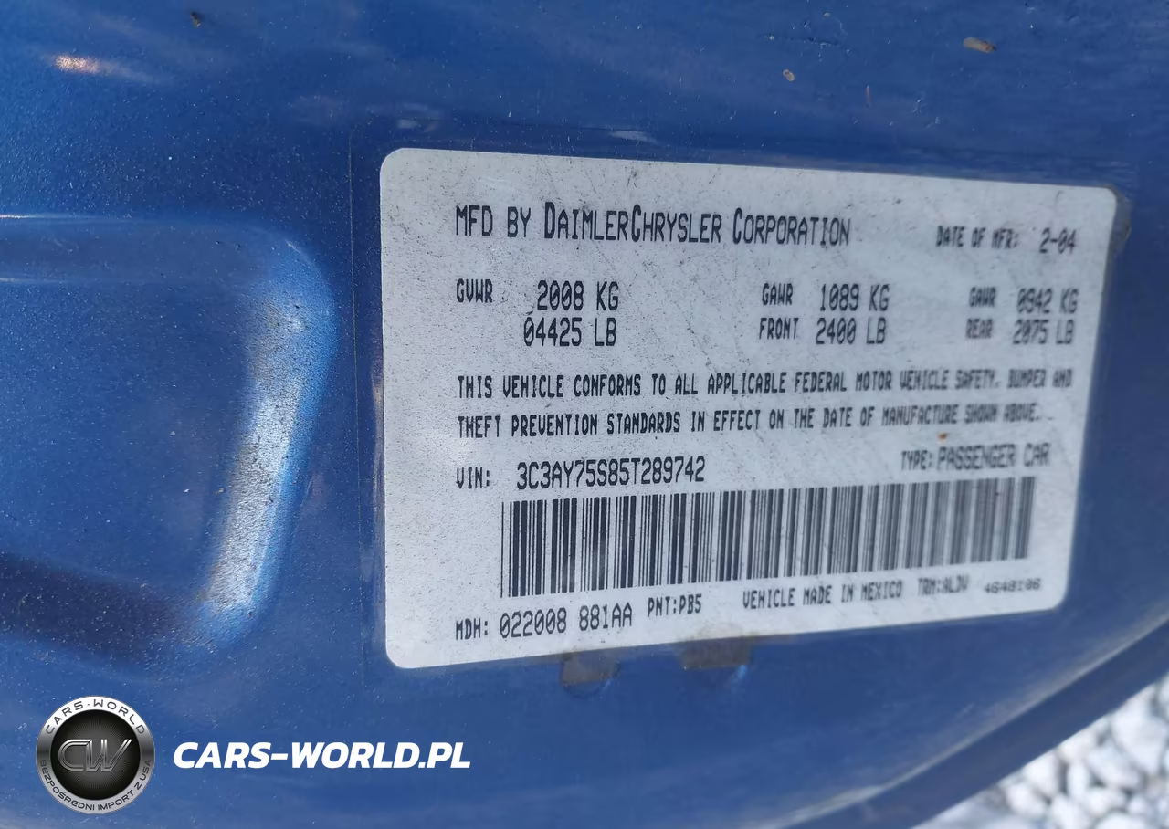 2005 Chrysler Pt Cruiser Gt VIN:3C3AY75S85T289742 - 9