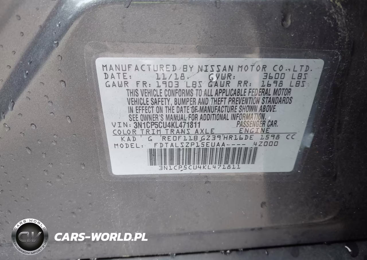 2019 Nissan Kicks Sv VIN:3N1CP5CU4KL471811 - 9