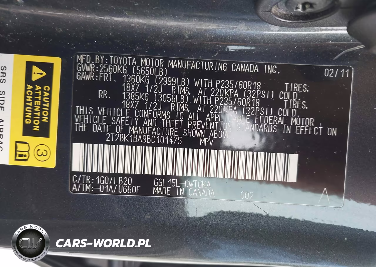 2011 Lexus Rx 350 VIN:2T2BK1BA9BC101475 - 9