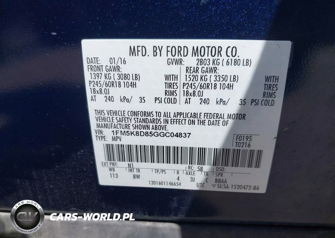 2016 Ford Explorer Xlt VIN:1FM5K8D85GGC04837 - 9