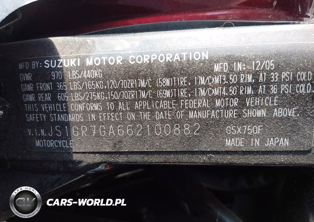 2006 Suzuki Gsx750 F VIN:JS1GR7GA662100882 - 10