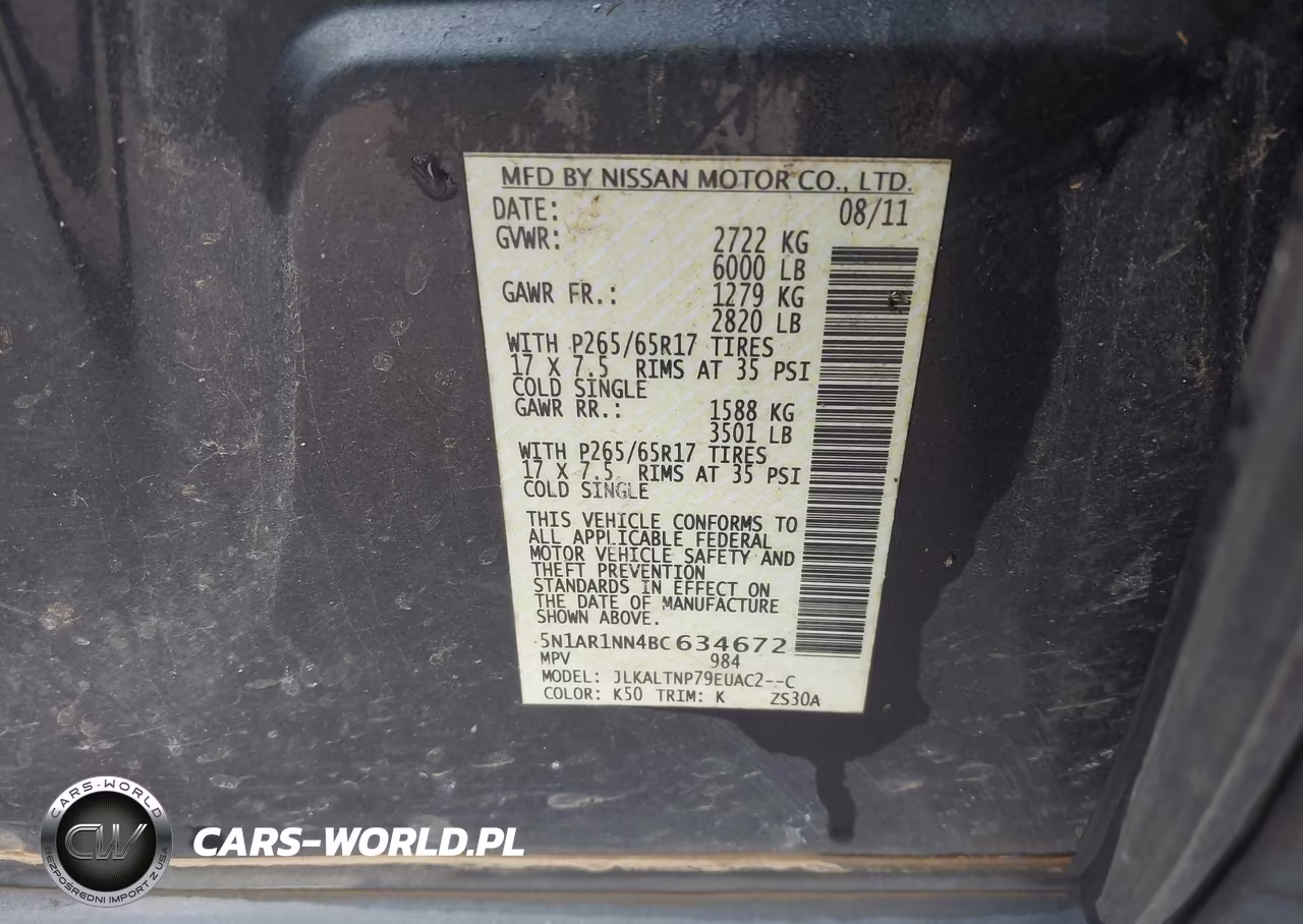 2011 Nissan Pathfinder Sv VIN:5N1AR1NN4BC634672 - 9