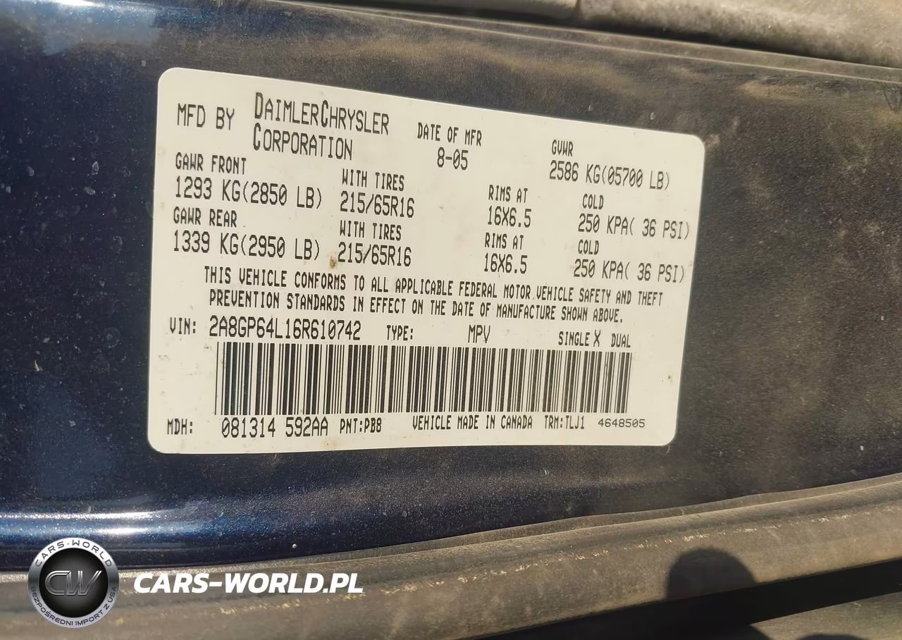 2006 Chrysler Town & Country Limited VIN:2A8GP64L16R610742 - 9