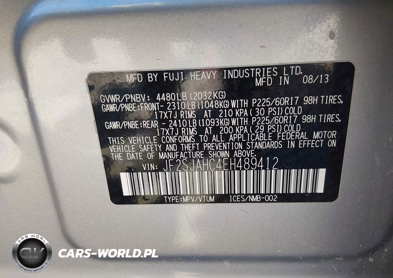 2014 Subaru Forester 2.5I Limited VIN:JF2SJAHC4EH489412 - 9