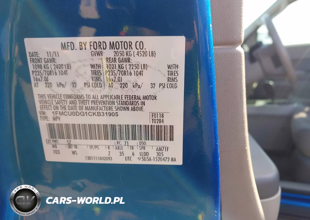 2012 Ford Escape Xlt VIN:1FMCU0DG1CKB31905 - 9
