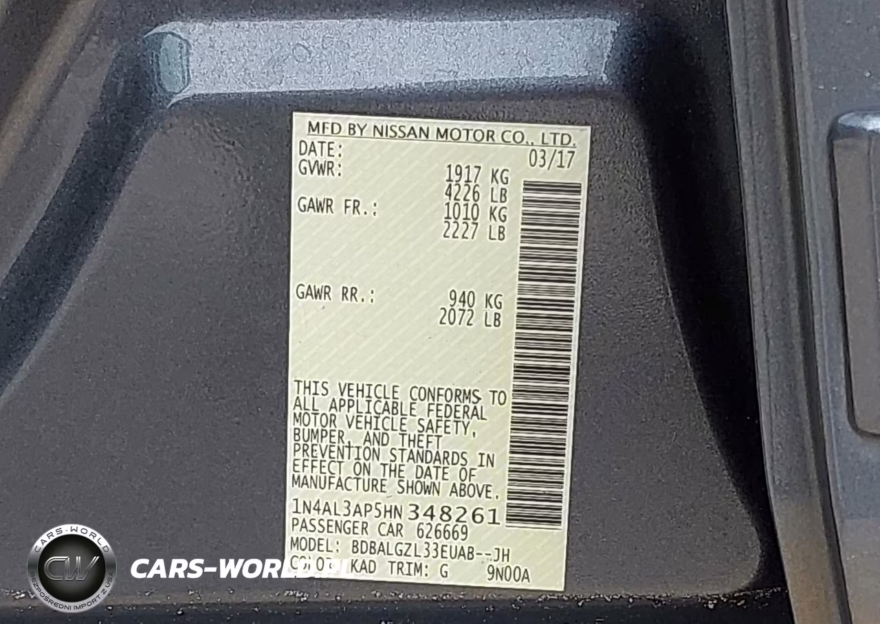 2017 Nissan Altima 2.5 S VIN:1N4AL3AP5HN348261 - 9