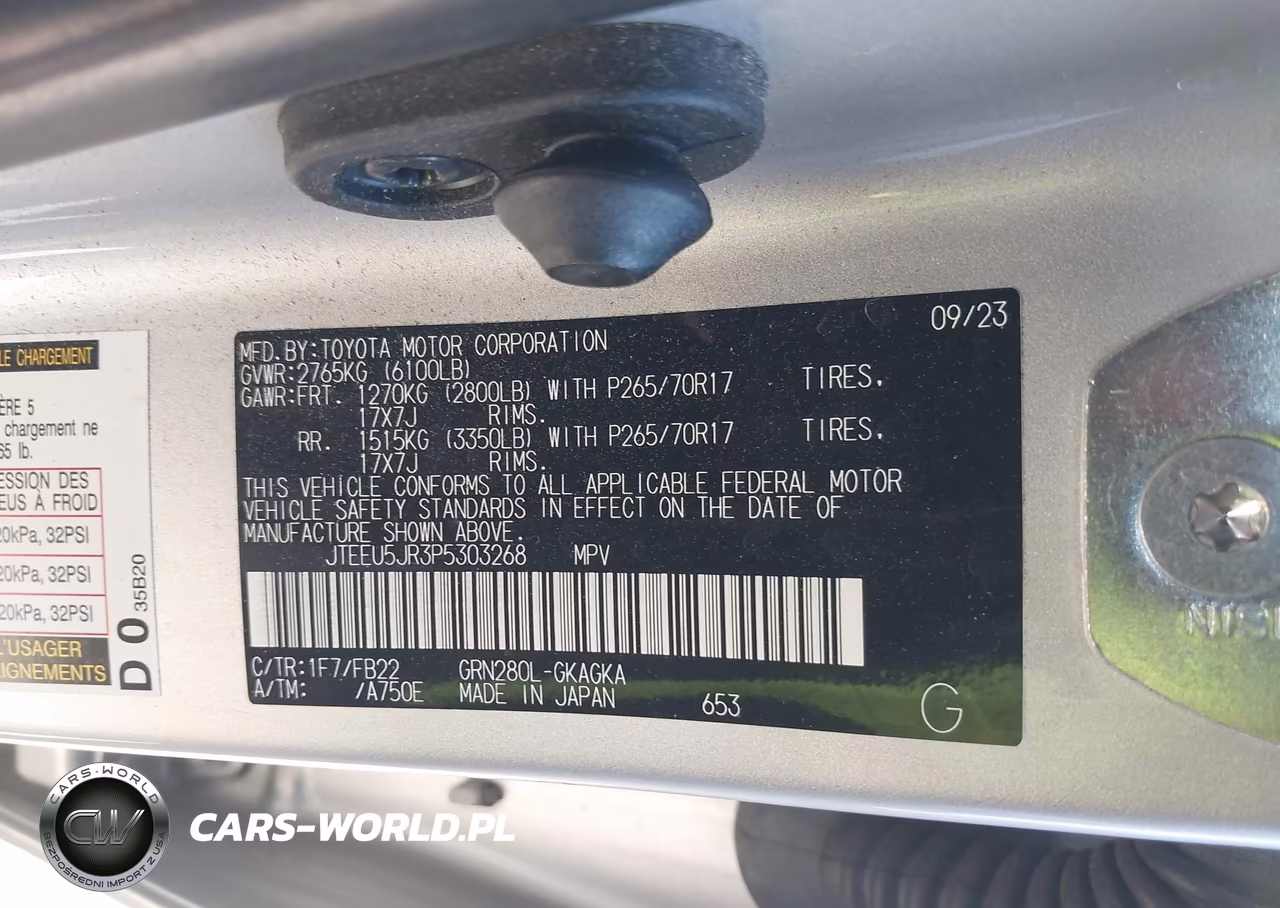 2023 Toyota 4Runner Sr5 VIN:JTEEU5JR3P5303268 - 9