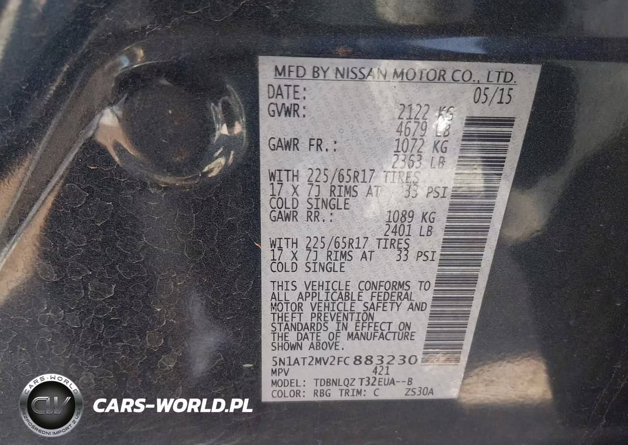 2015 Nissan Rogue Sv VIN:5N1AT2MV2FC883230 - 9