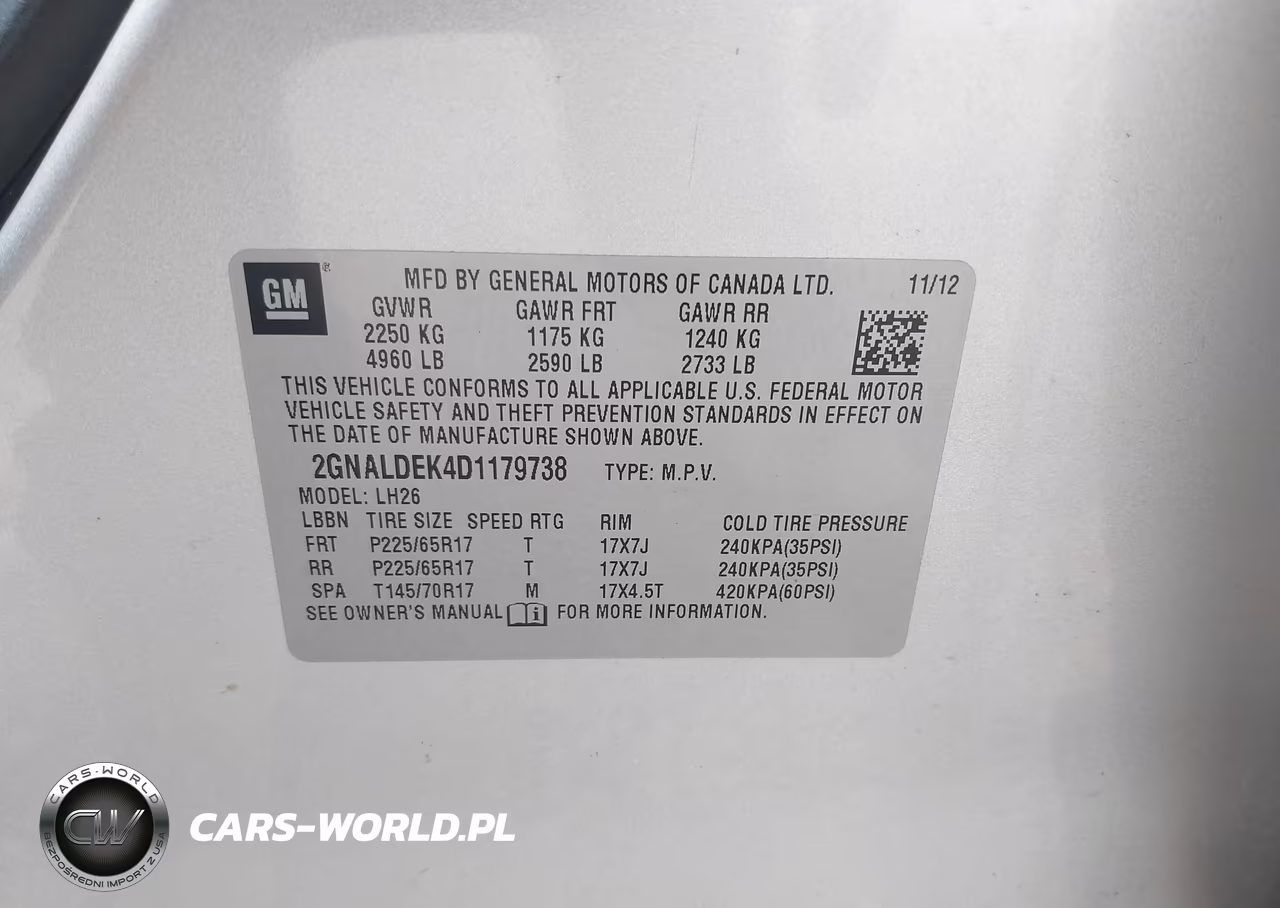 2013 Chevrolet Equinox 1Lt VIN:2GNALDEK4D1179738 - 9