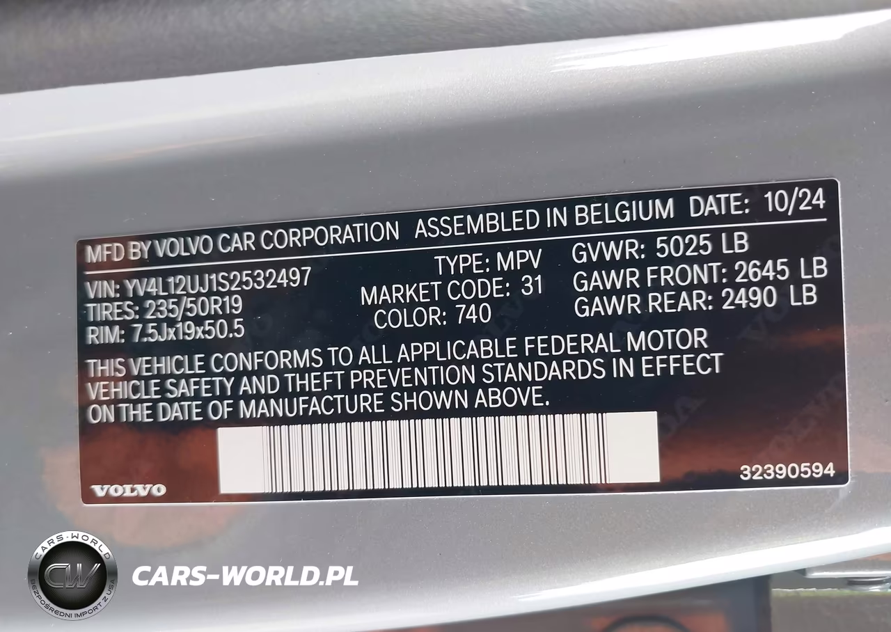 2025 Volvo Xc40 B5 Core Bright Theme VIN:YV4L12UJ1S2532497 - 9