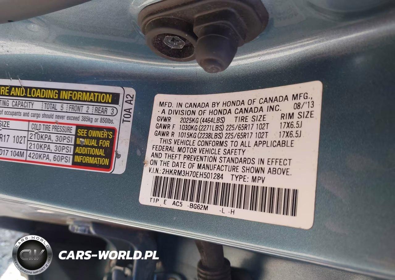 2014 Honda Cr-V Ex-L VIN:2HKRM3H70EH501284 - 9