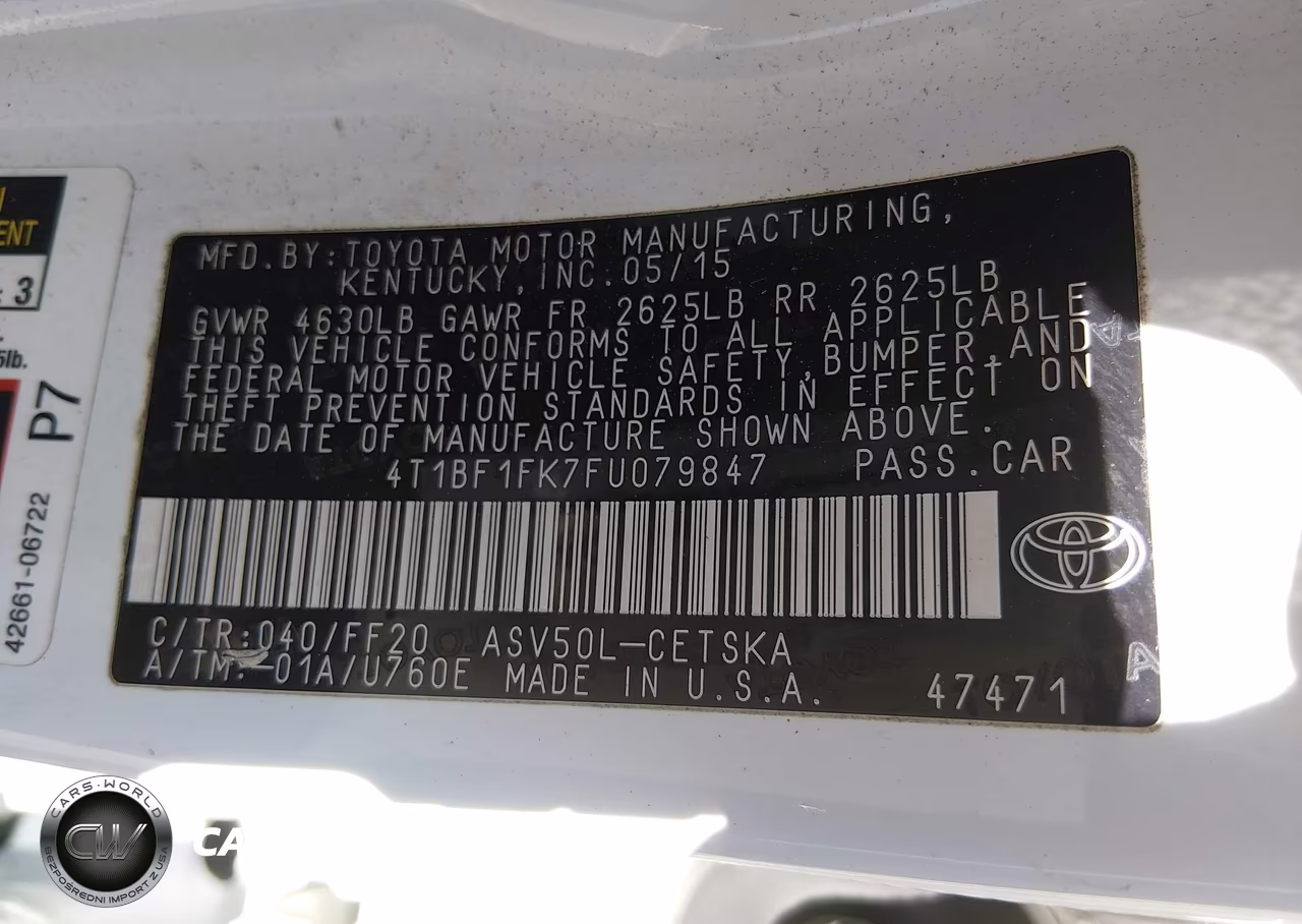 2015 Toyota Camry Se VIN:4T1BF1FK7FU079847 - 9