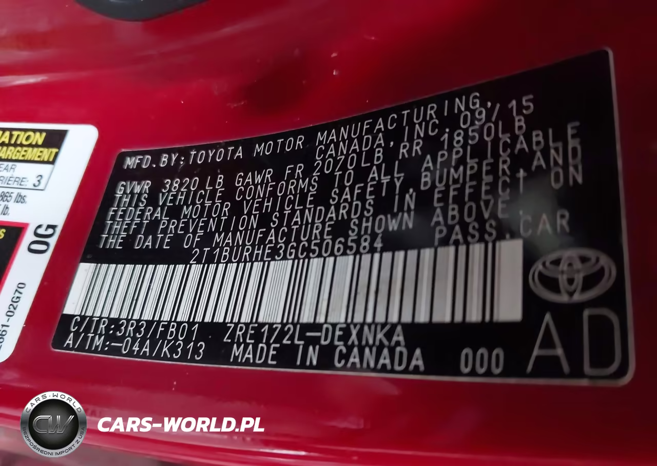 2016 Toyota Corolla Le VIN:2T1BURHE3GC506584 - 9