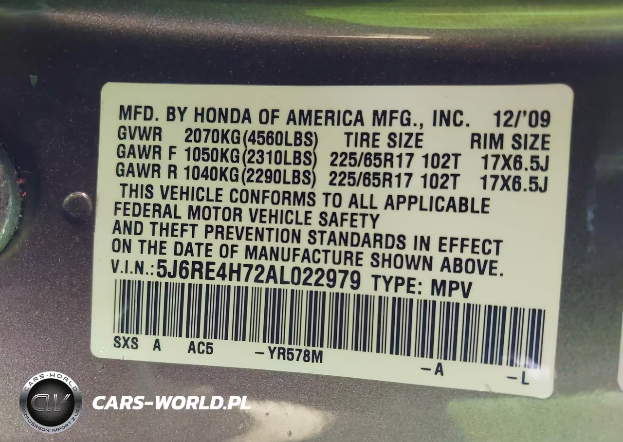 2010 Honda Cr-V Ex-L VIN:5J6RE4H72AL022979 - 9