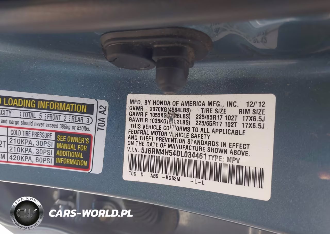 2013 Honda Cr-V Ex VIN:5J6RM4H54DL034461 - 9