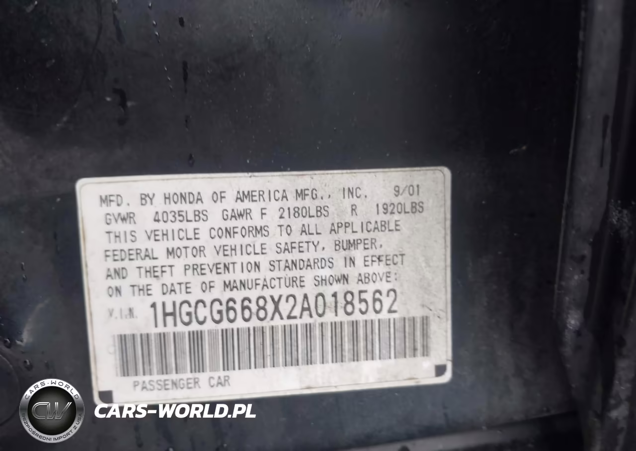 2002 Honda Accord 2.3 Ex-2.3 Se VIN:1HGCG668X2A018562 - 9