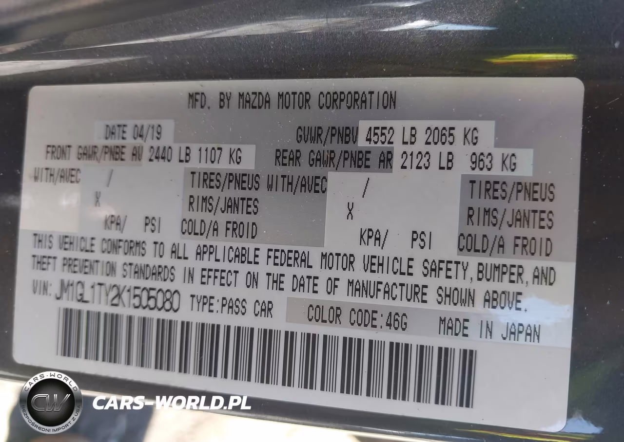 2019 Mazda Mazda6 Grand Touring VIN:JM1GL1TY2K1505080 - 9