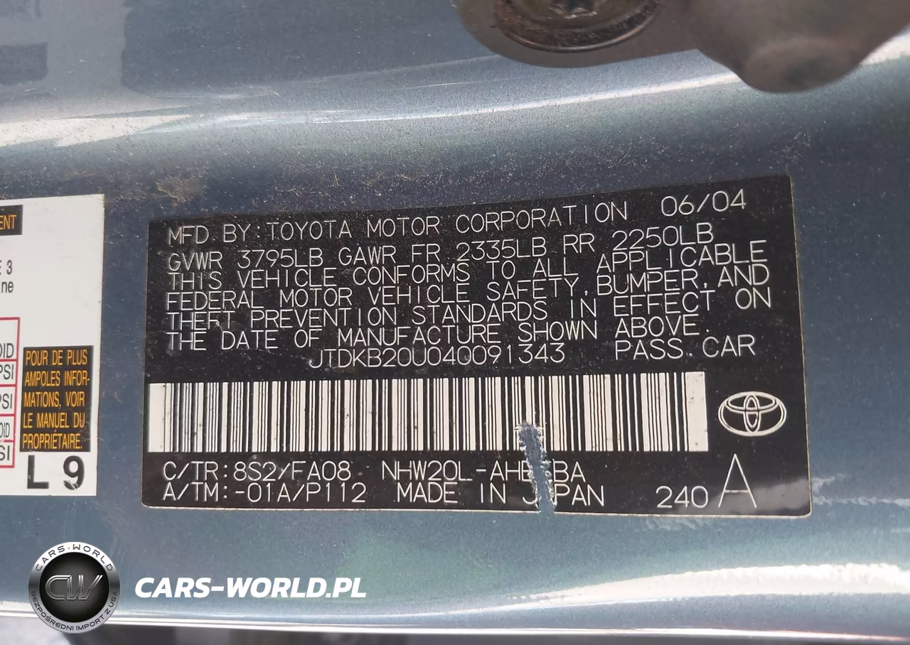 2004 Toyota Prius VIN:JTDKB20U040091343 - 9