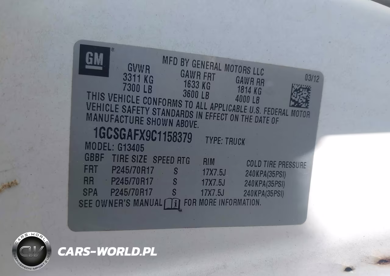 2012 Chevrolet Express 1500 Work Van VIN:1GCSGAFX9C1158379 - 9