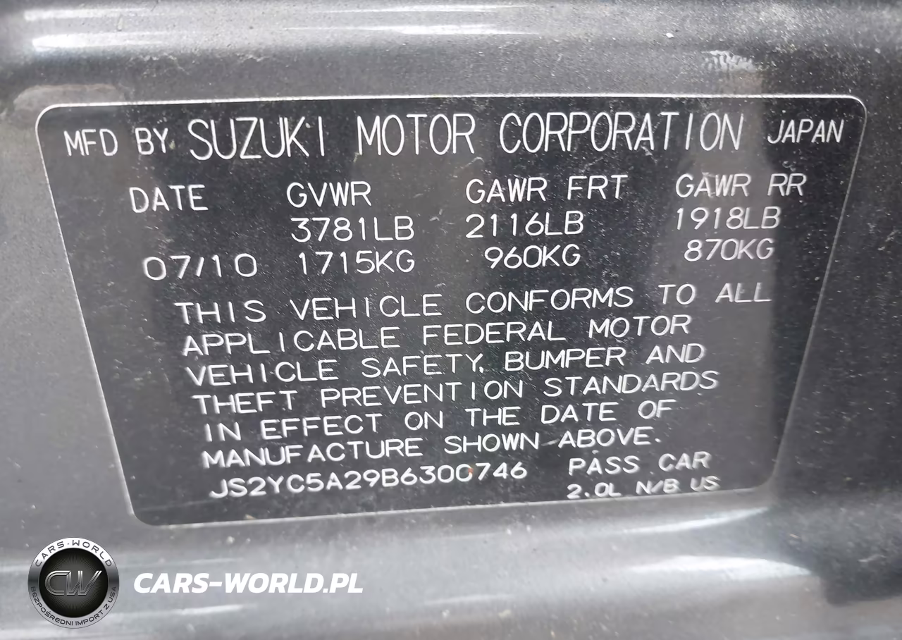 2011 Suzuki Sx4 Le-Le Anniversary Edition VIN:JS2YC5A29B6300746 - 9