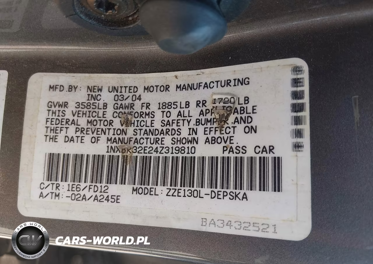 2004 Toyota Corolla S VIN:1NXBR32E24Z319810 - 9